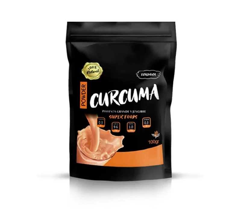 Harina de Cúrcuma c/ Pimienta Negra y Jengibre Doypack 100gr.