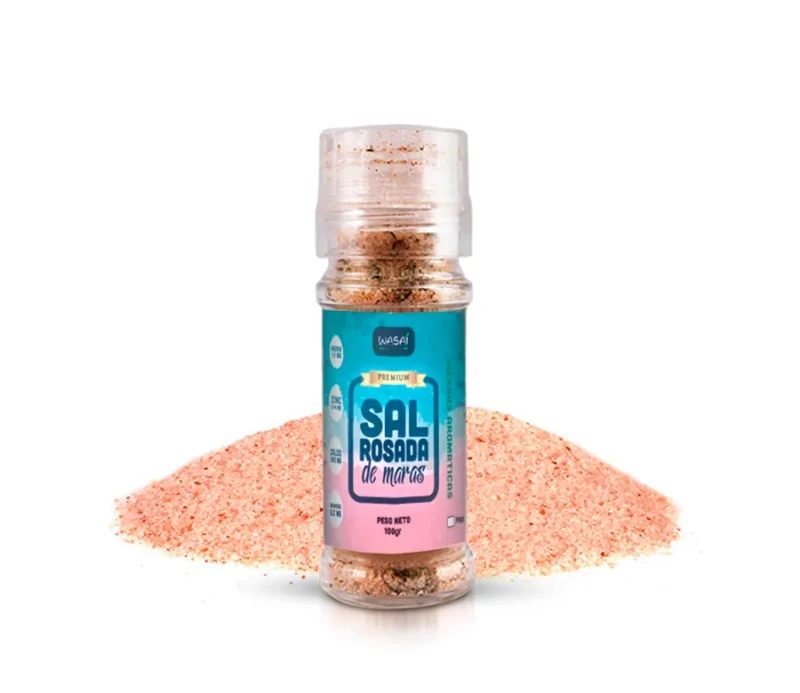 Sal rosada de maras gruesa hierbas aromáticas frasco de 100gr - Imagen 2